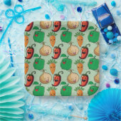 glimlachende Veggies Papieren Bordje (Feest)