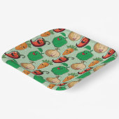 glimlachende Veggies Papieren Bordje (Gebogen)