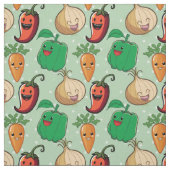 glimlachende Veggies Stof (Swatch)