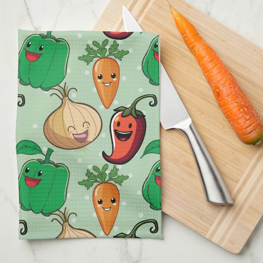 glimlachende Veggies Theedoek