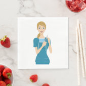 Glimlachende verpleegster met spuit servet (Insitu)