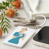 Glimlachende verpleegster met spuit sleutelhanger (Voorkant Rechts)