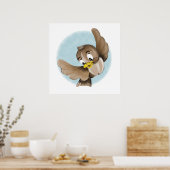 glimlachende vogel poster (Keuken)