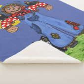 Glimlachende vogelverschrikker kraaien zwarte kat  sherpa deken (3/4)