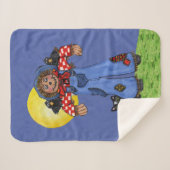 Glimlachende vogelverschrikker kraaien zwarte kat  sherpa deken (Voorkant (horizontaal))