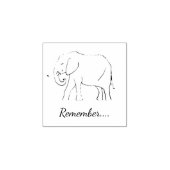 Glimlachende vreedzame Baby olifant onthouden Rubberstempel (Afrduk)