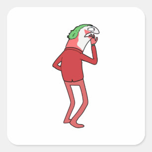 Glimlachende vrienden Alan Psychicpebbles Adult Sw Vierkante Sticker