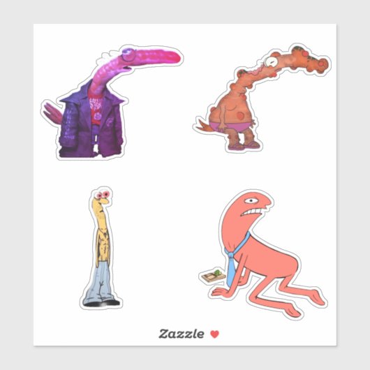 Glimlachende vrienden Garnalen de Drip Adult Swim  Sticker (Vel)