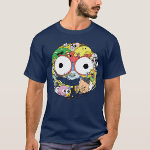 Glimlachende Vrienden Smiley Gezicht Karakter Coll T-shirt