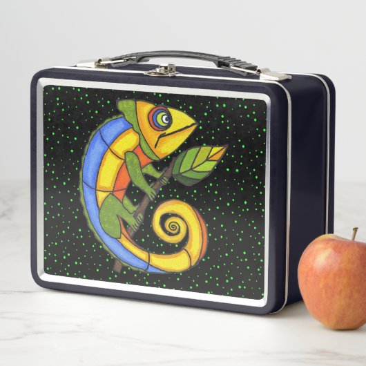 Glimlachende vrolijke kleurrijke hagedis op Twig P (In situ)