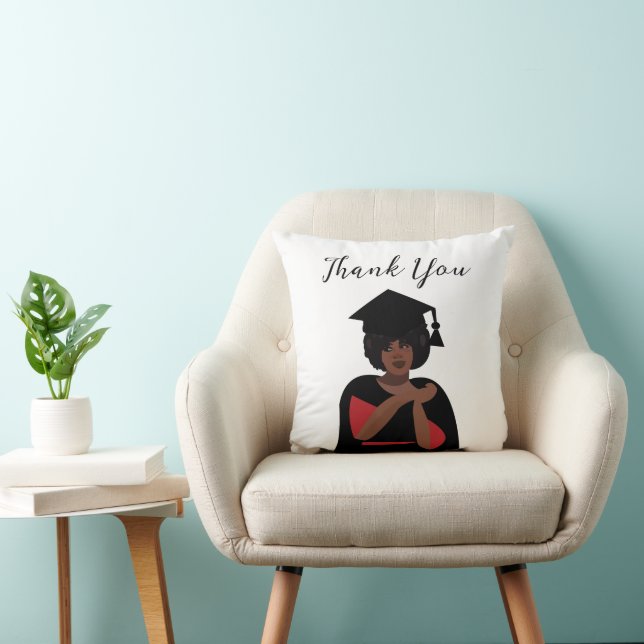Glimlachende Vrouw Zwart-wit Afstuderen Kussen (Stoel)