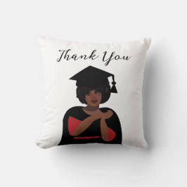 Glimlachende Vrouw Zwart-wit Afstuderen Kussen