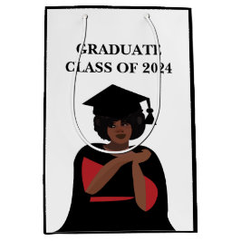 Glimlachende Vrouw Zwart-wit Afstuderen Medium Cadeauzakje