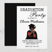 Glimlachende Vrouw Zwart-wit Graduation Party Kaart (Voorkant / Achterkant)