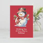 Glimlachende Waterverf Kerstman Kaart (Staand voorkant)