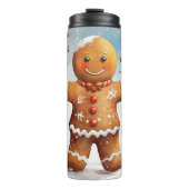 Glimlachende Winter Gingerbread Charme Thermosbeker (Voorkant)