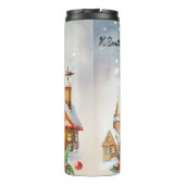 Glimlachende Winter Gingerbread Charme Thermosbeker (Achterkant)