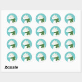 Glimlachende Winter IJsbeer Ronde Sticker (Vel)