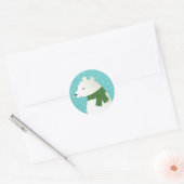 Glimlachende Winter IJsbeer Ronde Sticker (Envelop)