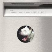 Glimlachende Witte Boxer hondenmagneet Magneet (Insitu (Vaatwasser))