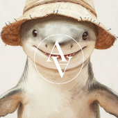  Glimlachende Witte Haai Schilderen Mariene Vissen Poster