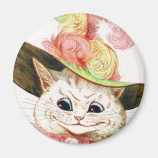 Glimlachende witte kat met Pet Magneet