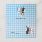 Glimlachende Witte Moeder Kat Drie Kittens op Plai Plaatskaartje (Buitenkant ongevouwen)