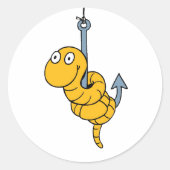Glimlachende Worm op Hook Sticker (Voorkant)