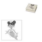 glimlachende zeemeerminnende prinses rubberstempel (Gestempeld)