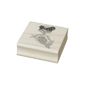 glimlachende zeemeerminnende prinses rubberstempel (Stempel)