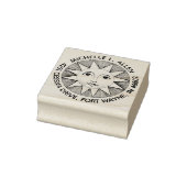 glimlachende zon aangepaste ronde retour adres rubberstempel (Stempel)