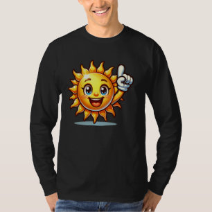 Glimlachende zon die duimen omhoog geeft voor kind t-shirt