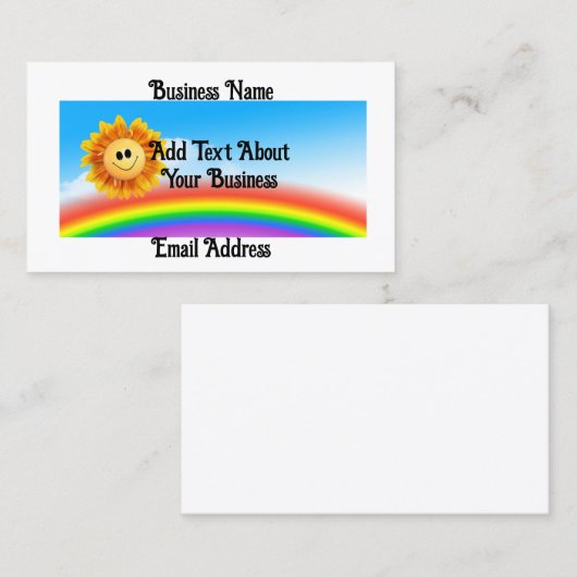 Glimlachende zon en regenboog Visitekaartje (Voorkant / Achterkant)