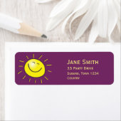 Glimlachende zon gele zonneschijn etiket (Insitu)