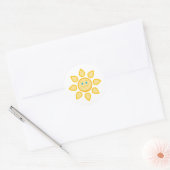Glimlachende Zon Gelukkige Zonneschijn Ronde Sticker (Envelop)