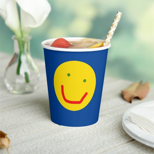 Glimlachende zon Happy Face Paper Cups Papieren Bekers (Insitu)