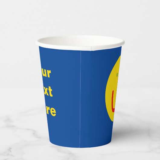 Glimlachende zon Happy Face Paper Cups Papieren Bekers (Rechts)