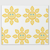 Glimlachende zon Happy Sunshine Cadeaupapier (Vlak)