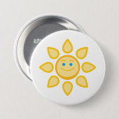 Glimlachende zon Happy Sunshine Ronde Button 7,6 Cm (Voorkant /achterkant)