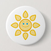 Glimlachende zon Happy Sunshine Ronde Button 7,6 Cm (Voorkant)