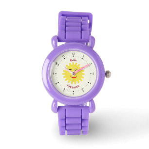 Glimlachende zon horloge