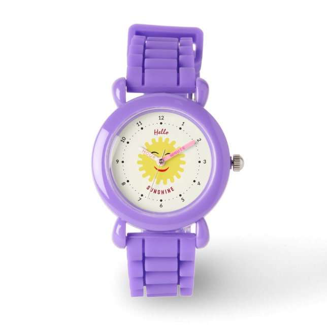 Glimlachende zon horloge (Voorkant)