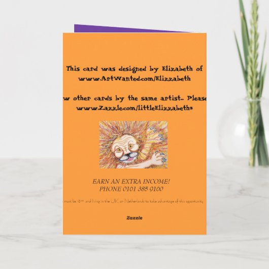 glimlachende zon kaart (Achterkant)