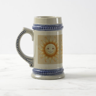 Glimlachende Zon Keramische Stein – Vrolijke Gift  Bierpul