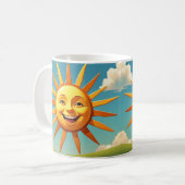 "GLIMLACHENDE ZON" KOFFIEMOK (Voorkant links)