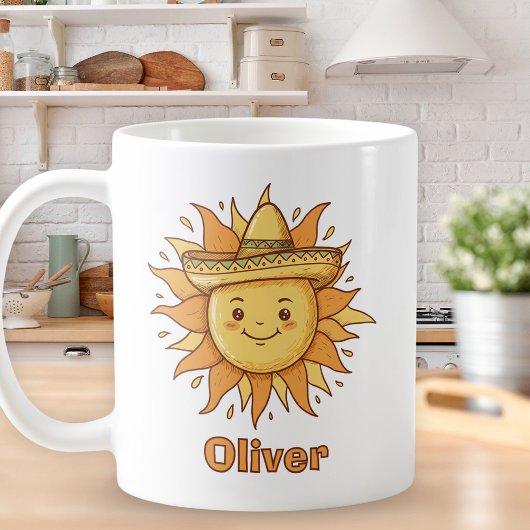 Glimlachende zon met Sombrero - Sunny Fiesta Doodl Koffiemok