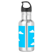 Glimlachende zon met wolken: waterfles  (Achterkant)