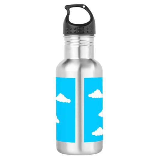 Glimlachende zon met wolken: waterfles (Achterkant)