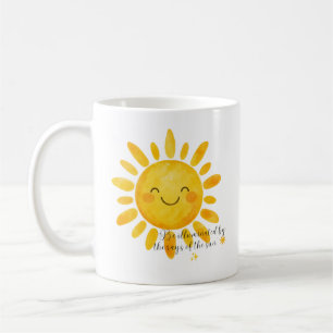 Glimlachende Zon Mok Schattige Zonneschijn Koffi