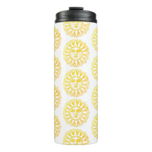 Glimlachende zon patroonfitness en reizen thermosbeker